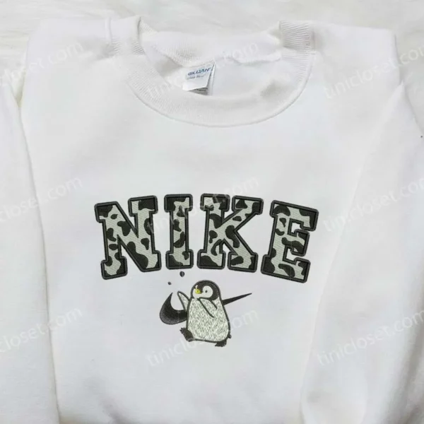 Penguin x Nike Embroidered Sweatshirt, Animal Embroidered Sweatshirt, Nike Inspired Embroidered Shirt