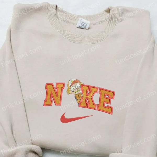 Perchita x Nike Embroidered Shirt, Cartoon Embroidered Hoodie, Nike Inspired Embroidered Sweatshirt