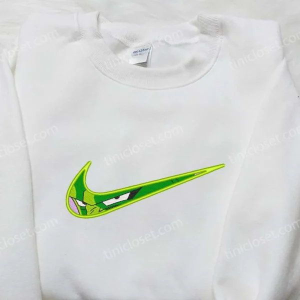 Piccolo x Nike Swoosh Embroidered Sweatshirt, Dragon Ball Embroidered Shirt, Nike Inspired Embroidered Shirt