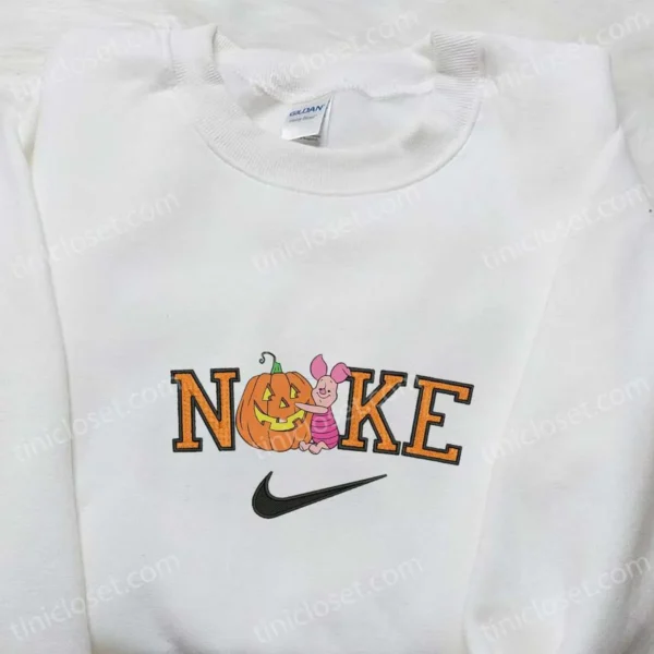 Piglet Pumpkin Halloween x Nike Embroidered Sweatshirt, Walt Disney Characters Embroidered Shirt, Best Halloween Gift Ideas