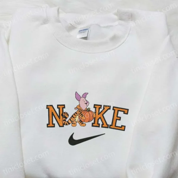 Piglet Tigger Pumpkin Halloween x Nike Embroidered Sweatshirt, Walt Disney Characters Embroidered Shirt, Best Halloween Gift Ideas