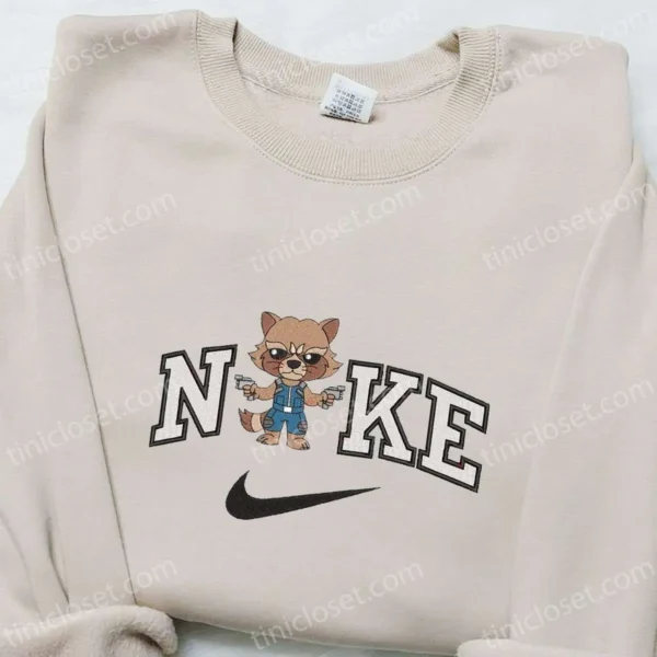 Rocket Raccoon x Nike Movie Embroidered Sweatshirt, Marvel Cinematic Universe Embroidered T-shirt, Best Gift Ideas for Family
