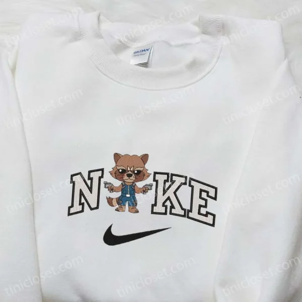 Rocket Raccoon x Nike Movie Embroidered Sweatshirt, Marvel Cinematic Universe Embroidered T-shirt, Best Gift Ideas for Family