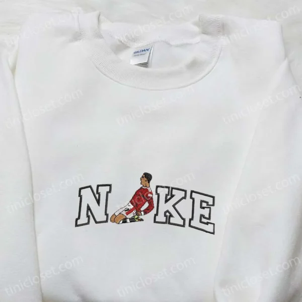 Ronaldo x Nike Embroidered Shirt, Celebrity Embroidered Hoodie, Sports Embroidered Sweatshirt