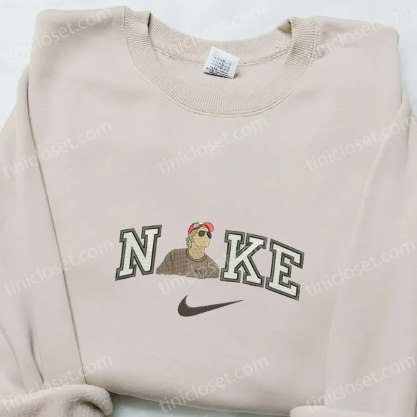 Rudy Pankow x Nike Swoosh Embroidered Shirt, Celebrity Embroidered Hoodie, Nike Inspired Embroidered Sweatshirt