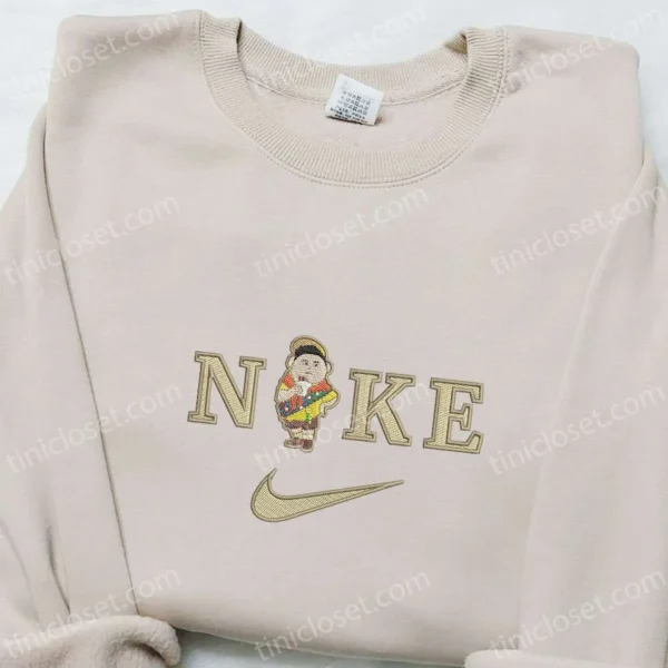 Russel x Nike Swoosh Embroidered Shirt, Disney Pixar Up Embroidered Hoodie, Nike Inspired Embroidered Sweatshirt
