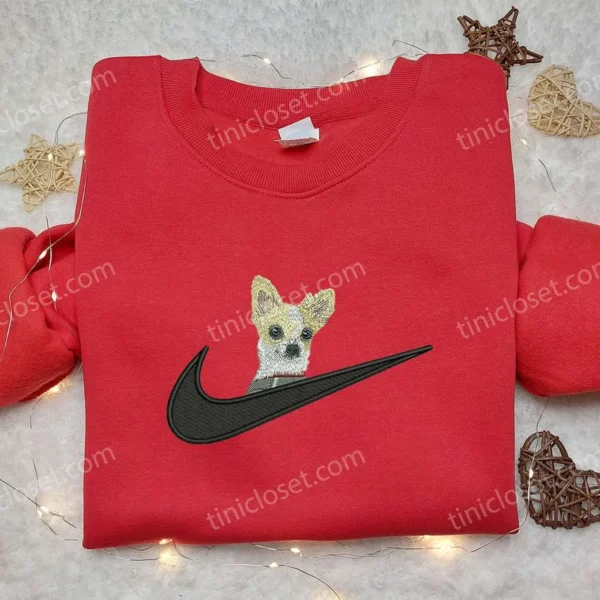 Russkiy Toy x Nike Embroidered Shirt, Animal Embroidered Shirt, Custom Nike Embroidered Shirt