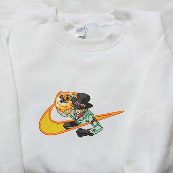 Sabo x Nike Embroidered Tshirt, One Piece Embroidered Sweatshirt, Custom Embroidered Hoodie