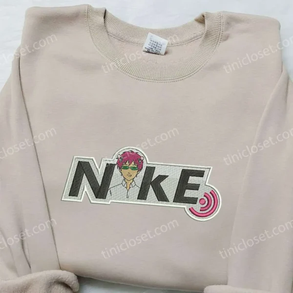 Saiki Kusuo x Nike Embroidered Sweatshirt, Saiki Kusuo no Sai Nan Embroidered Shirt, Nike Inspired Embroidered Shirt