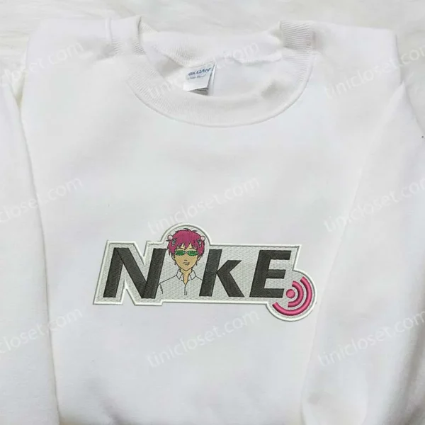 Saiki Kusuo x Nike Embroidered Sweatshirt, Saiki Kusuo no Sai Nan Embroidered Shirt, Nike Inspired Embroidered Shirt