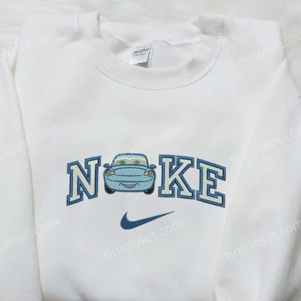 Sally Carrera x Nike Embroidered Sweatshirt, Cars Walt Disney Embroidered Shirt, Nike Inspired Embroidered Shirt