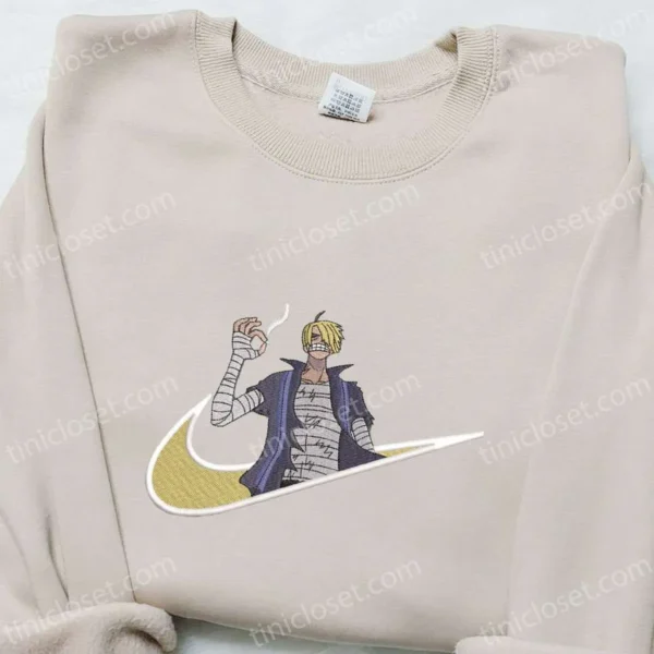Sanji x Swoosh Anime Embroidered Hoodie, Cool Anime Clothing, Best Gift Ideas for Family