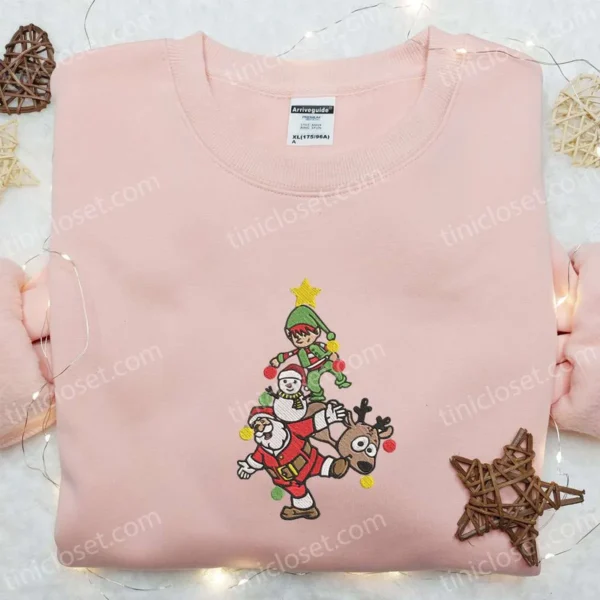 Santa Xmas Embroidered Sweatshirt, Christmas Embroidered Hoodie, Best Gifts for Family