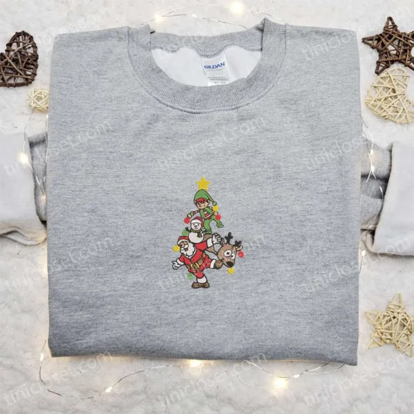 Santa Xmas Embroidered Sweatshirt, Christmas Embroidered Hoodie, Best Gifts for Family