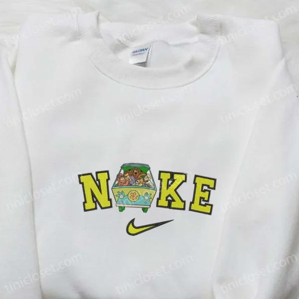 Scooby Doo Team x Nike Halloween Embroidered Sweatshirt, Horror Movie Halloween Embroidered Shirt, Best Halloween Gift Ideas