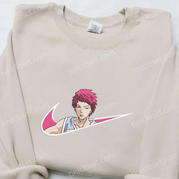 Seijuro Akashi x Nike Anime Embroidered Shirt, Kuroko no Basuke Embroidered Sweatshirt, Custom Embroidered Hoodie