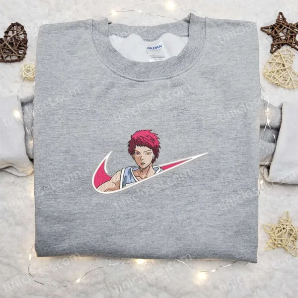 Seijuro Akashi x Nike Anime Embroidered Shirt, Kuroko no Basuke Embroidered Sweatshirt, Custom Embroidered Hoodie