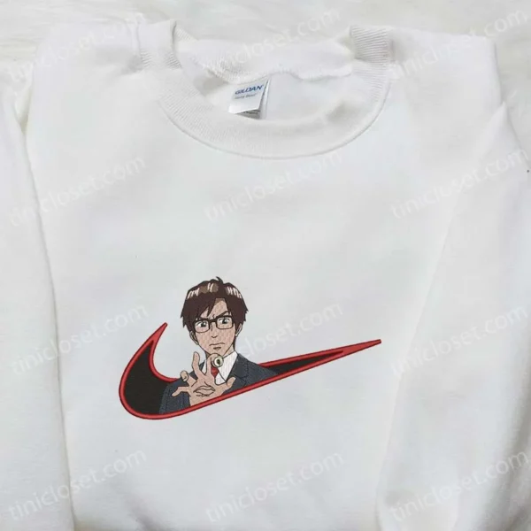 Shinichi Izumi x Nike Swoosh Anime Embroidered Hoodie, Kiseijuu Embroidered Shirt, Nike Inspired Embroidered Shirt