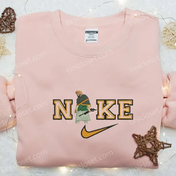 Sidhu Moose Wala x Nike Embroidered Shirt, Celebrity Embroidered Hoodie, Nike Inspired Embroidered Sweatshirt