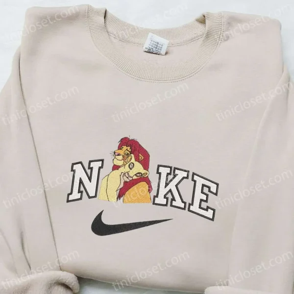 Simba and Nala x Nike Embroidered Sweatshirt, Disney Characters Embroidered T-shirt, Best Gift Ideas for Family