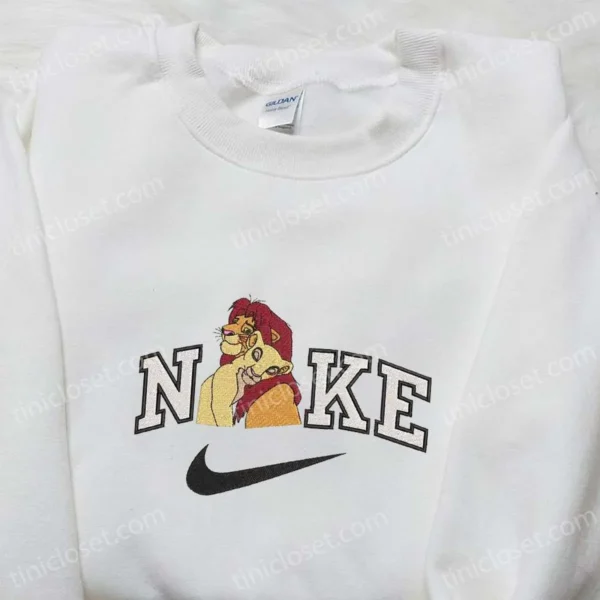 Simba and Nala x Nike Embroidered Sweatshirt, Disney Characters Embroidered T-shirt, Best Gift Ideas for Family