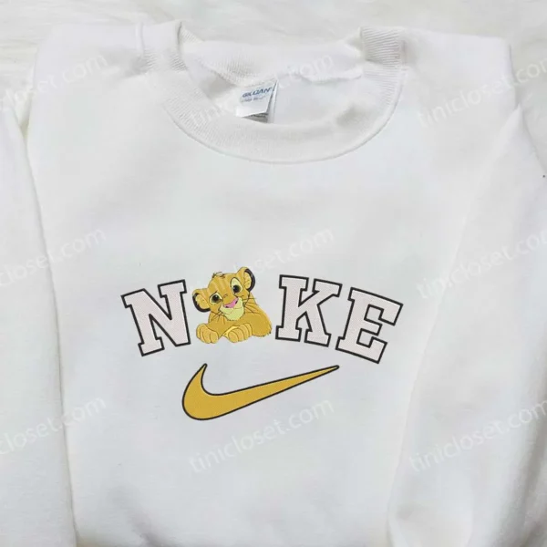 Simba Kid x Nike Embroidered Hoodie, The Lion King Embroidered Shirt, Nike Inspired Embroidered Shirt