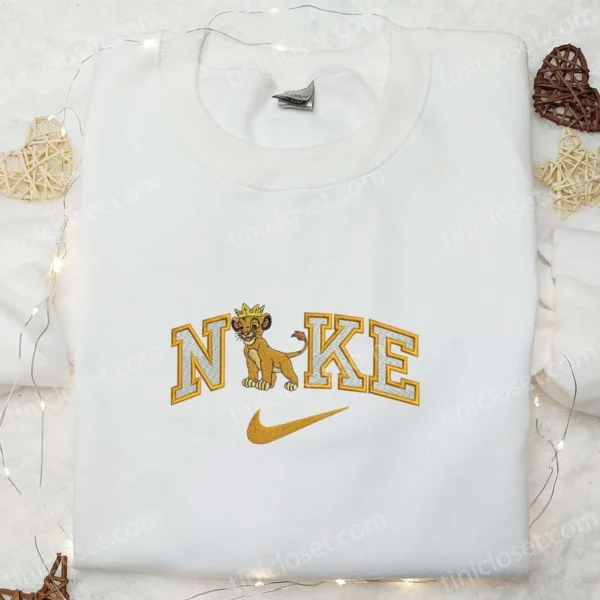 Simba King x Nike Embroidered Sweatshirt, Walt Disney Characters Embroidered Shirt, Best Birthday Gift Ideas for Family