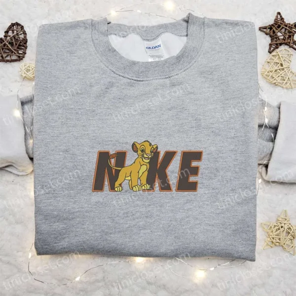 Simba Smile x Nike Embroidered Sweatshirt, The Lion King Embroidered Shirt, Best Gift Ideas For All Occasions