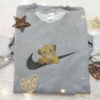 Simba x Nike Embroidered Sweatshirt, The Lion King Disney Embroidered Shirt, Nike Inspired Embroidered Shirt
