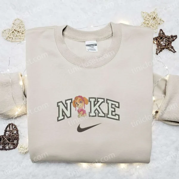 Skye x Nike Cartoon Embroidered Sweatshirt, Paw Patrol Embroidered Shirt, Best Gift Ideas for Family