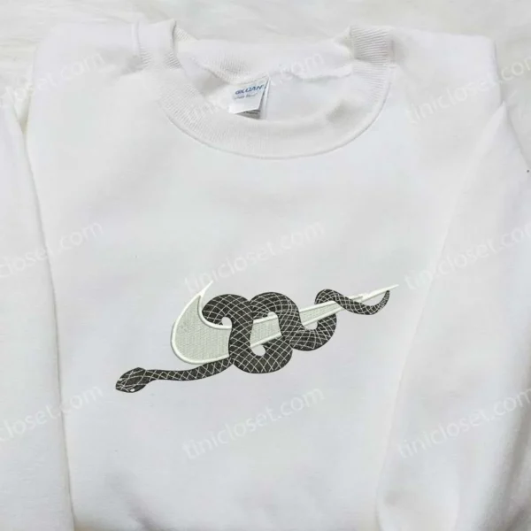 Snake Dior x Nike Embroidered Sweatshirt, Animal Embroidered Shirt, Nike Inspired Embroidered Shirt