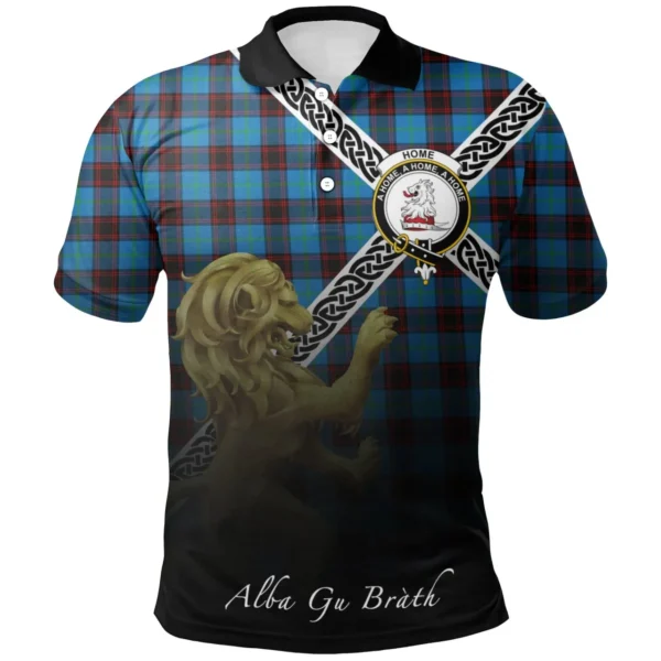 Scottish Home Ancient Clan Crest Tartan Polo Shirt, Long Polo, Zipper Polo - Celtic with Scotland Lion
