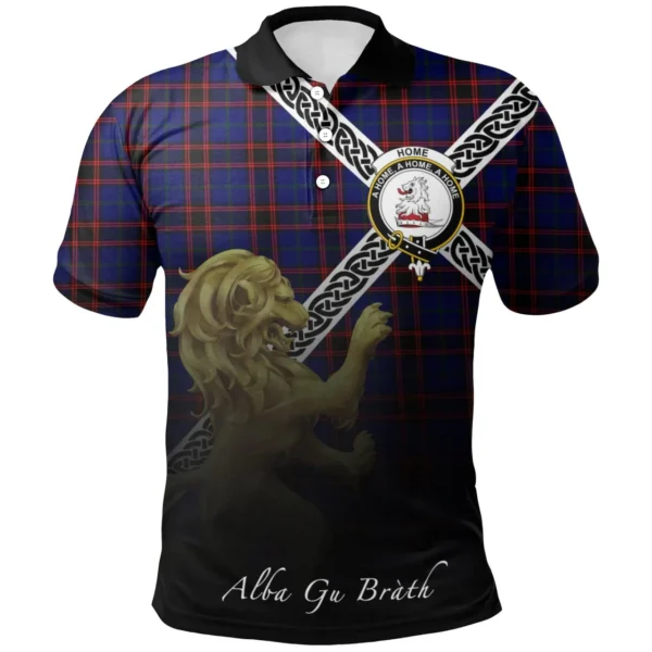 Scottish Home Modern Clan Crest Tartan Polo Shirt, Long Polo, Zipper Polo - Celtic with Scotland Lion