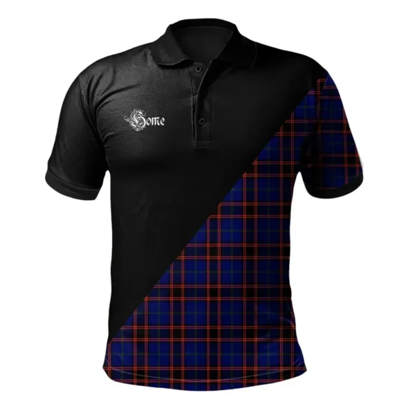 Scottish Home Modern Clan Crest Tartan Polo Shirt, Long Polo, Zipper Polo - Military Logo