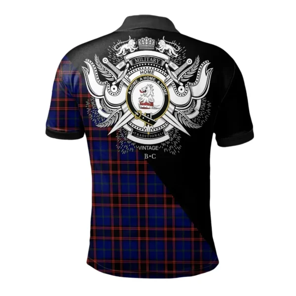 Scottish Home Modern Clan Crest Tartan Polo Shirt, Long Polo, Zipper Polo - Military Logo