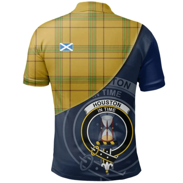 Scottish Houston Clan Crest Tartan Polo Shirt, Long Polo, Zipper Polo - Bend Style
