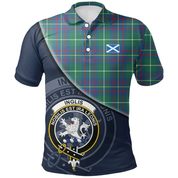Scottish Inglis Ancient Clan Crest Tartan Polo Shirt, Long Polo, Zipper Polo - Bend Style