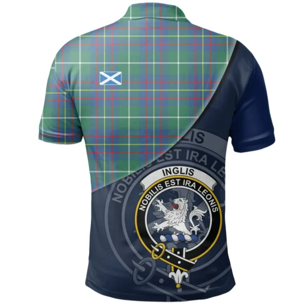Scottish Inglis Ancient Clan Crest Tartan Polo Shirt, Long Polo, Zipper Polo - Bend Style
