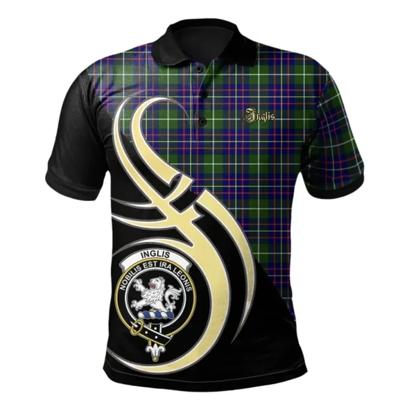 Scottish Inglis Modern Clan Crest Tartan Polo Shirt, Long Polo, Zipper Polo Believe in Me