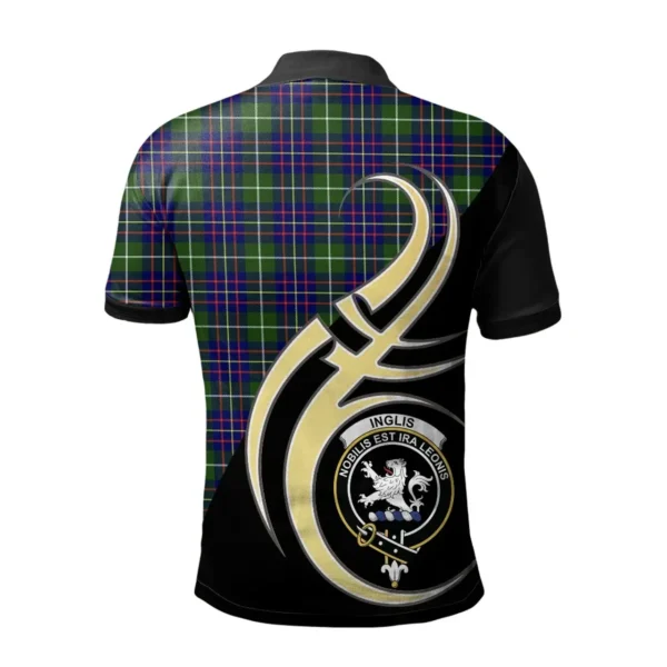 Scottish Inglis Modern Clan Crest Tartan Polo Shirt, Long Polo, Zipper Polo Believe in Me