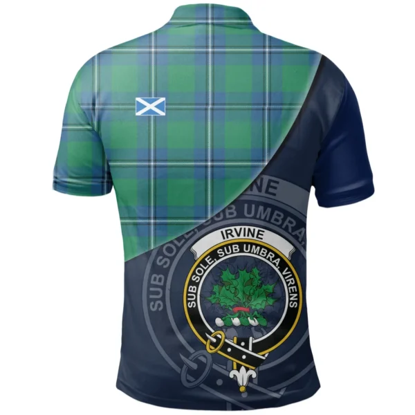 Scottish Irvine Ancient Clan Crest Tartan Polo Shirt, Long Polo, Zipper Polo - Bend Style