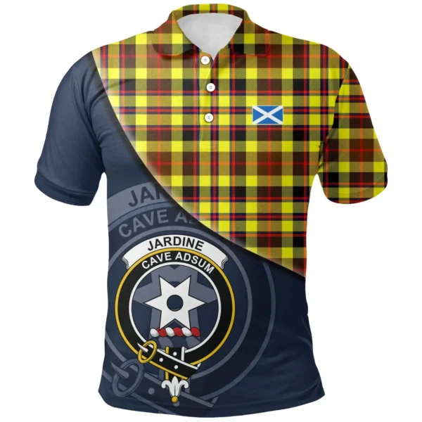 Scottish Jardine Clan Crest Tartan Polo Shirt, Long Polo, Zipper Polo - Bend Style
