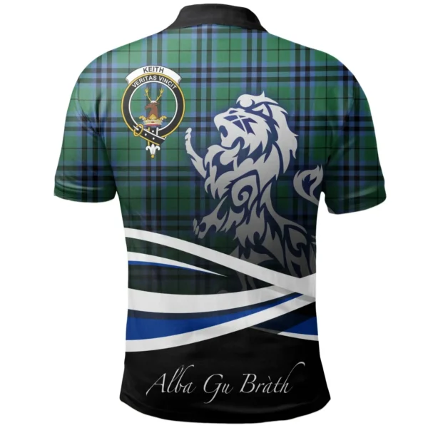 Scottish Keith Ancient Clan Crest Tartan Polo Shirt, Long Polo, Zipper Polo - Scotland Lion