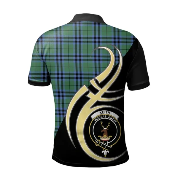Scottish Keith Ancient Clan Crest Tartan Polo Shirt, Long Polo, Zipper Polo Believe in Me