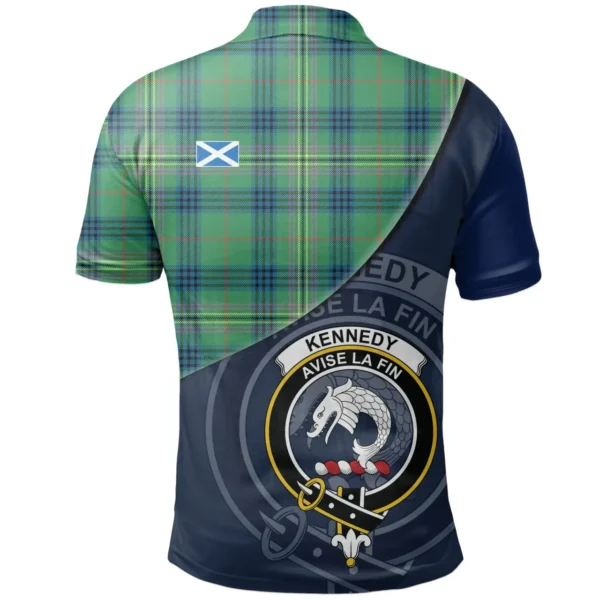 Scottish Kennedy Ancient Clan Crest Tartan Polo Shirt, Long Polo, Zipper Polo - Bend Style