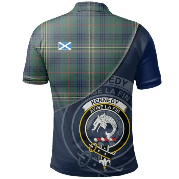Scottish Kennedy Modern Clan Crest Tartan Polo Shirt, Long Polo, Zipper Polo - Bend Style