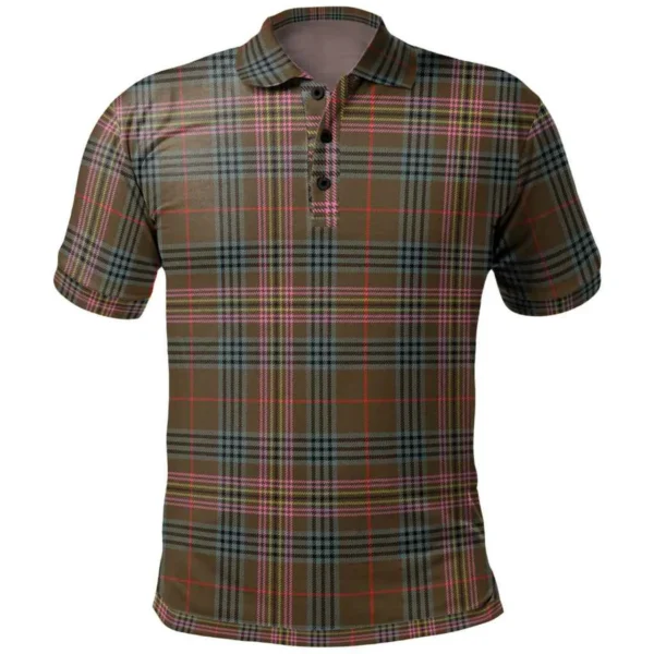Scottish Kennedy Weathered Clan Tartan Polo Shirt, Long Polo, Zipper Polo