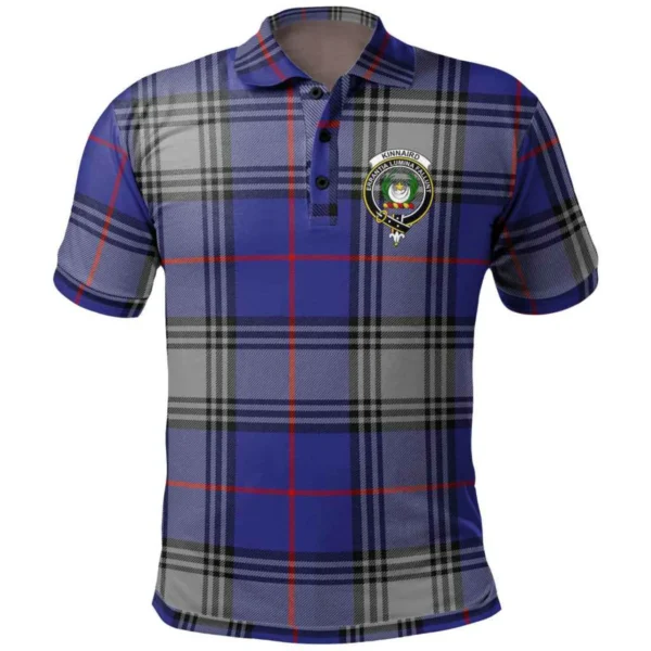 Scottish Kinnaird Clan Crest Tartan Polo Shirt, Long Polo, Zipper Polo