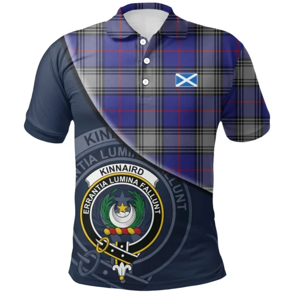 Scottish Kinnaird Clan Crest Tartan Polo Shirt, Long Polo, Zipper Polo - Bend Style