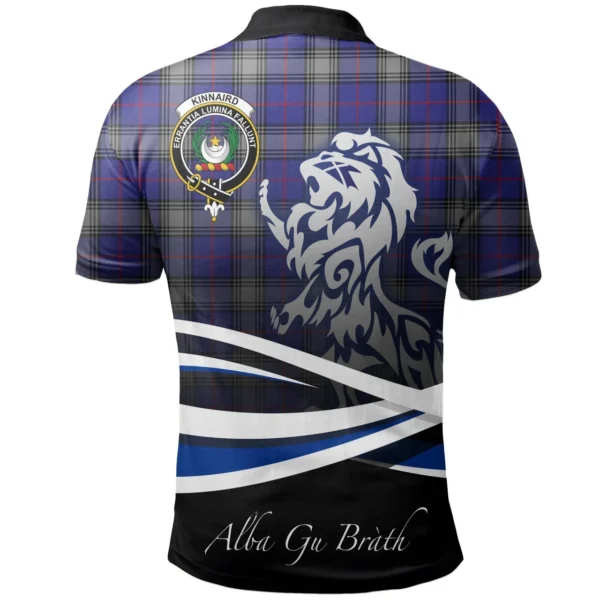 Scottish Kinnaird Clan Crest Tartan Polo Shirt, Long Polo, Zipper Polo - Scotland Lion
